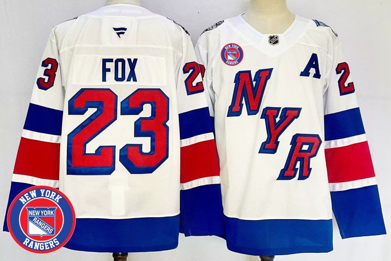 Men New York Rangers #23 Fox White Fanatics 2025 NHL Jersey style 3->new york rangers->NHL Jersey